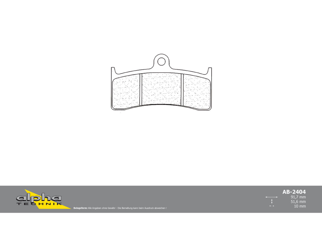 alpha Technik brake pad street with ABE