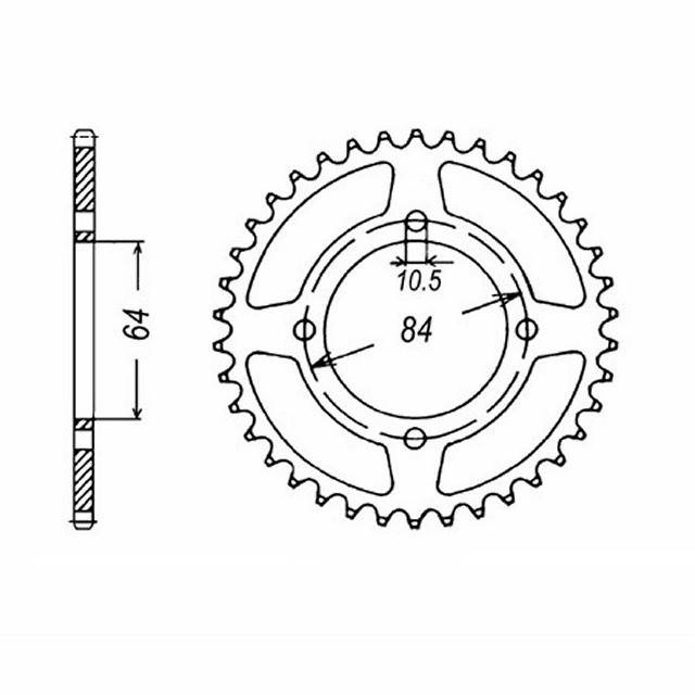 Sprocket steel, 49 teeth, pitch 428