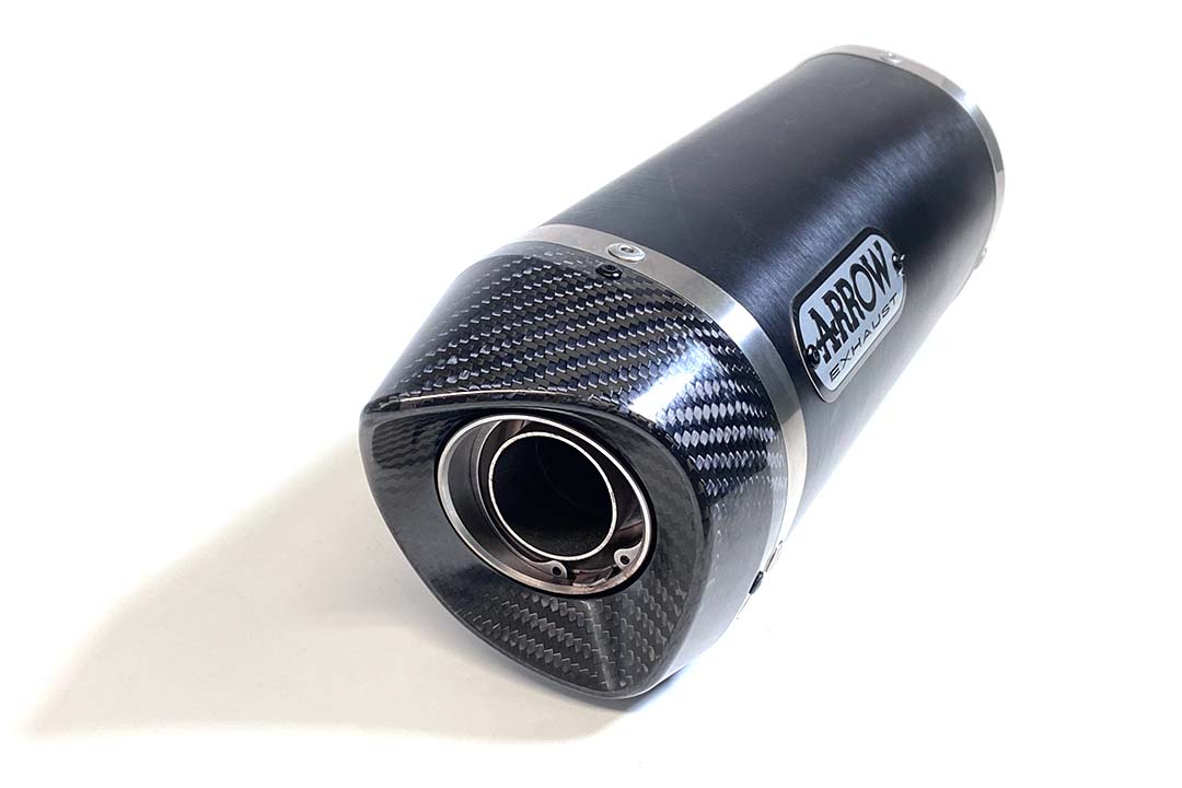 ARROW DARK THUNDER Exhaust for Yamaha MT07 / Tracer 700 2014-2020, Black Aluminium with Carbon End Cap (Only with ARROW Header)