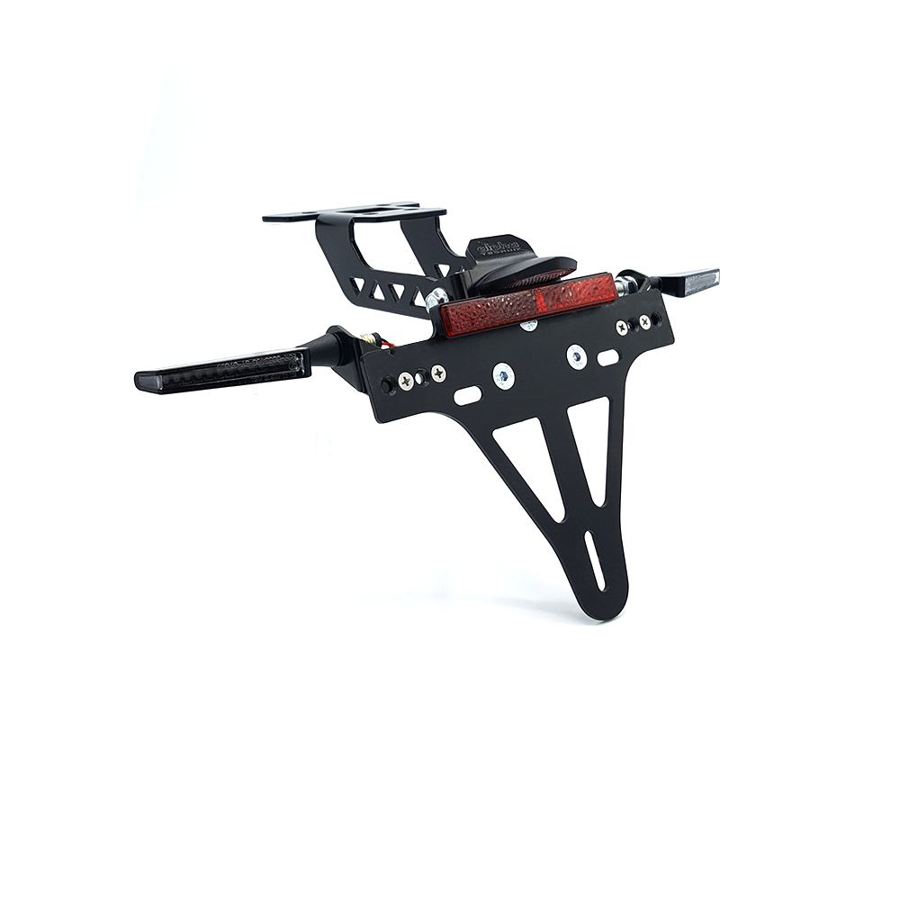 alpha Technik Licence Plate Holder-flasher light, turn signal-Kit SQ-LED (fronte + rear) for Kawasaki Z650 and Ninja 650 Type: ER650K / EX650M from Model Year 2020