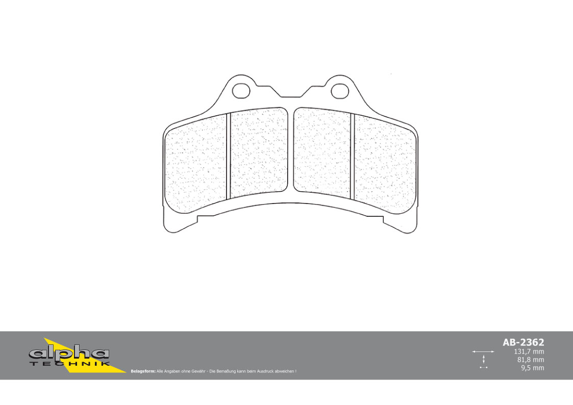 alpha Technik brake pad street with ABE