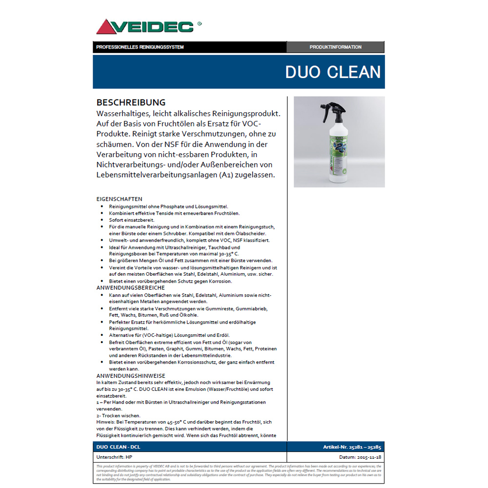 VEIDEC - Cleaner "Duo Clean 17"