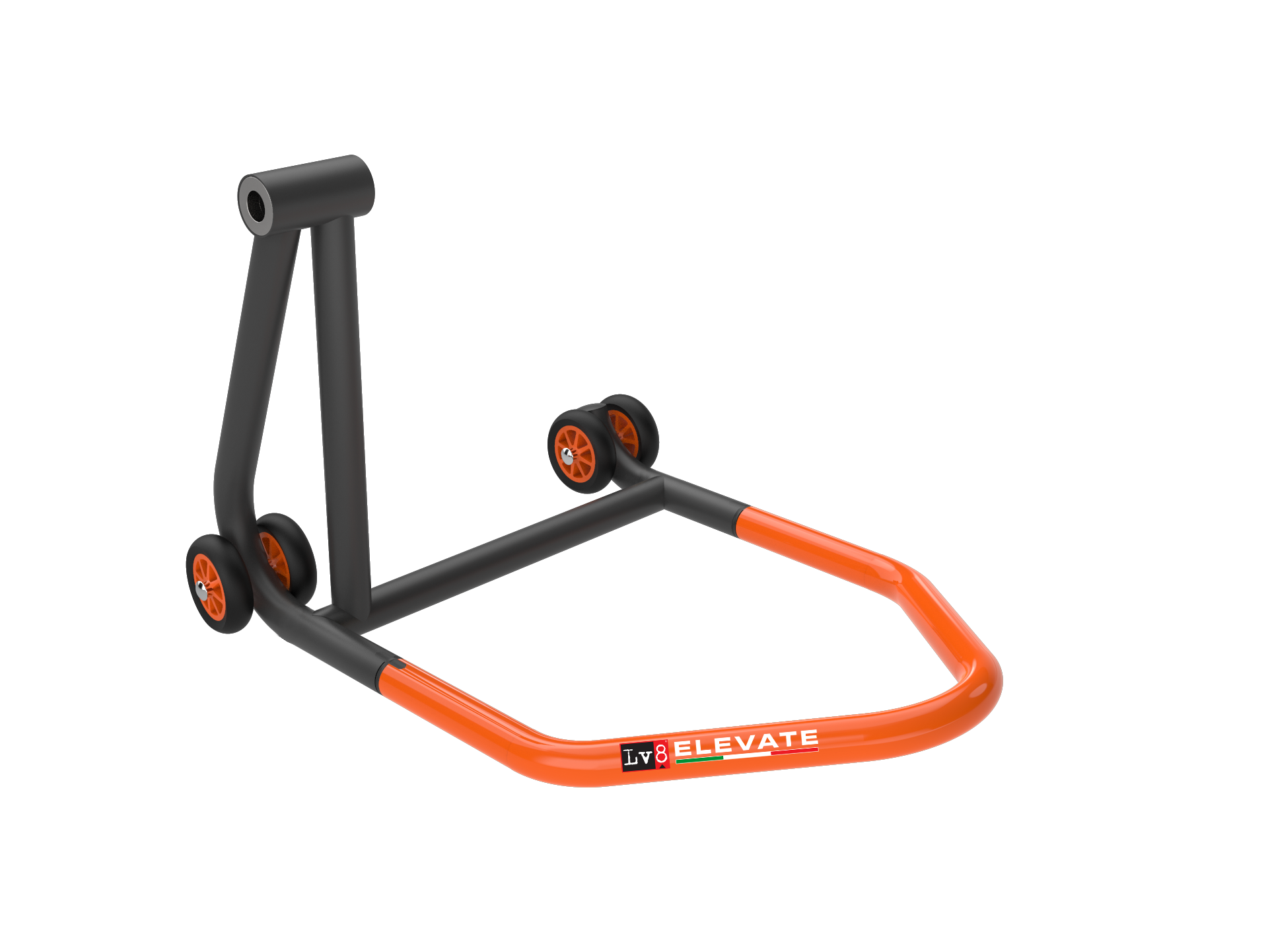LV8 ELEVATE Single-Sided Left Paddock Stand, without Pin, Black/Orange