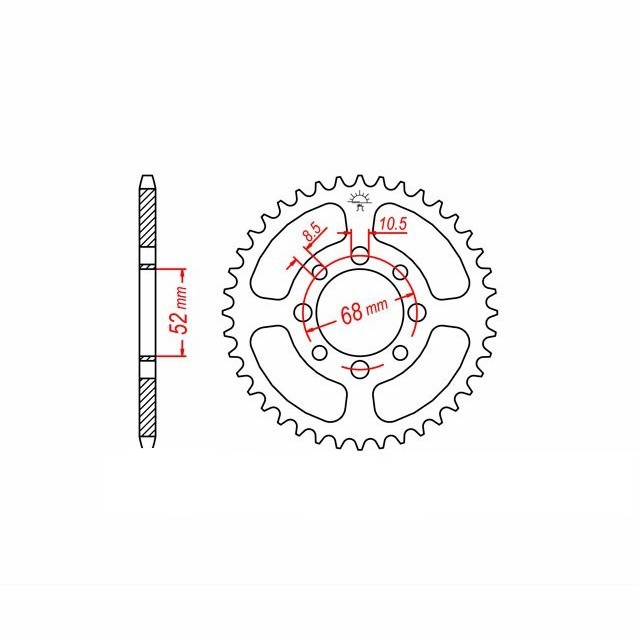 rear sprocket Steel, 50 Teeth, Pitch 420