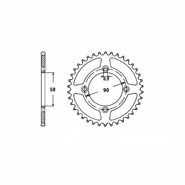 rear sprocket Steel, 34 Teeth, Pitch 420