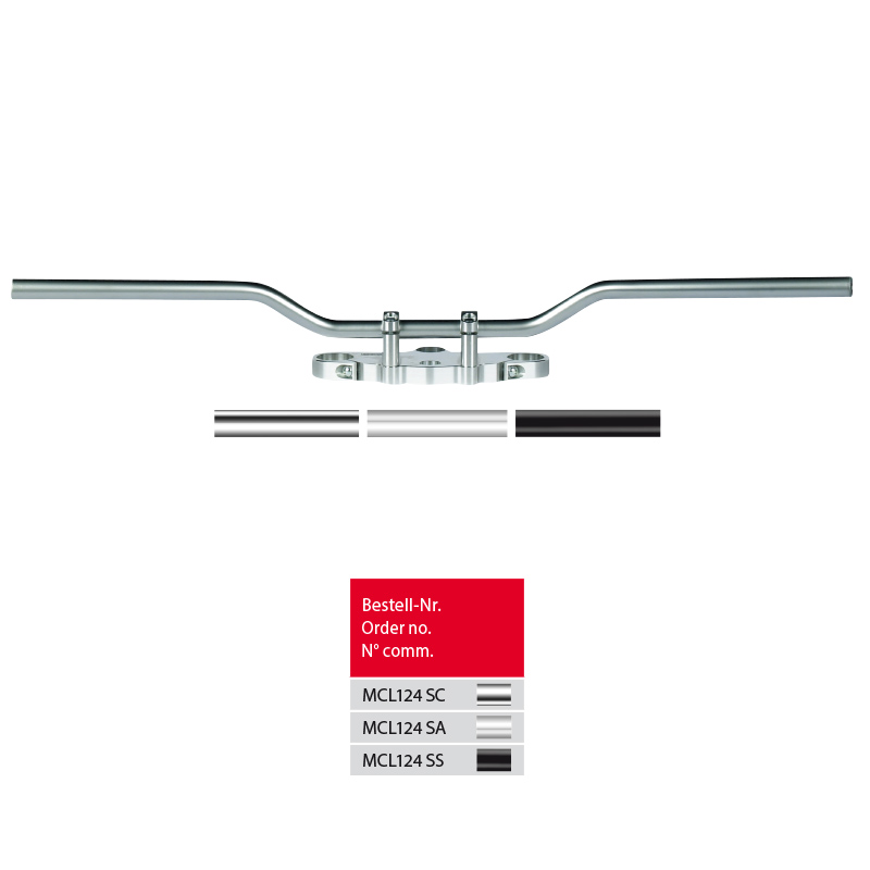 TRW Steel Handlebar Speedfighter MCL125SA, Alu-Look