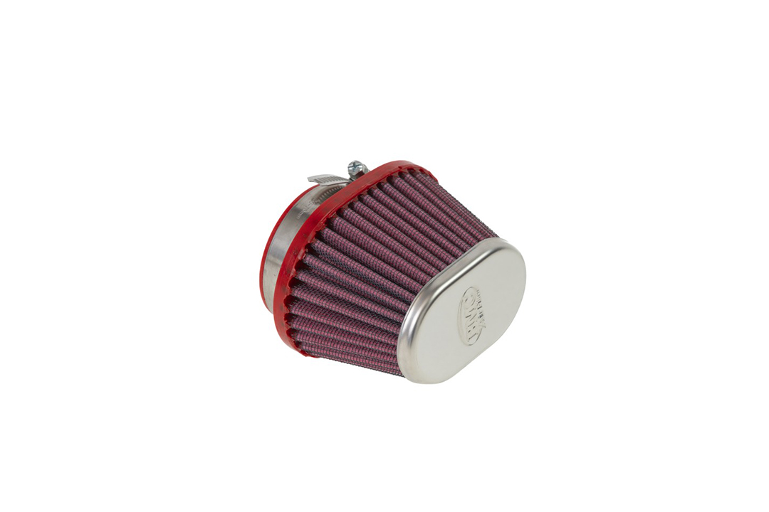 BMC Universal Conical Sports Air Filter, 55 mm Diameter, 70 mm Length, Central, Chrome Cap