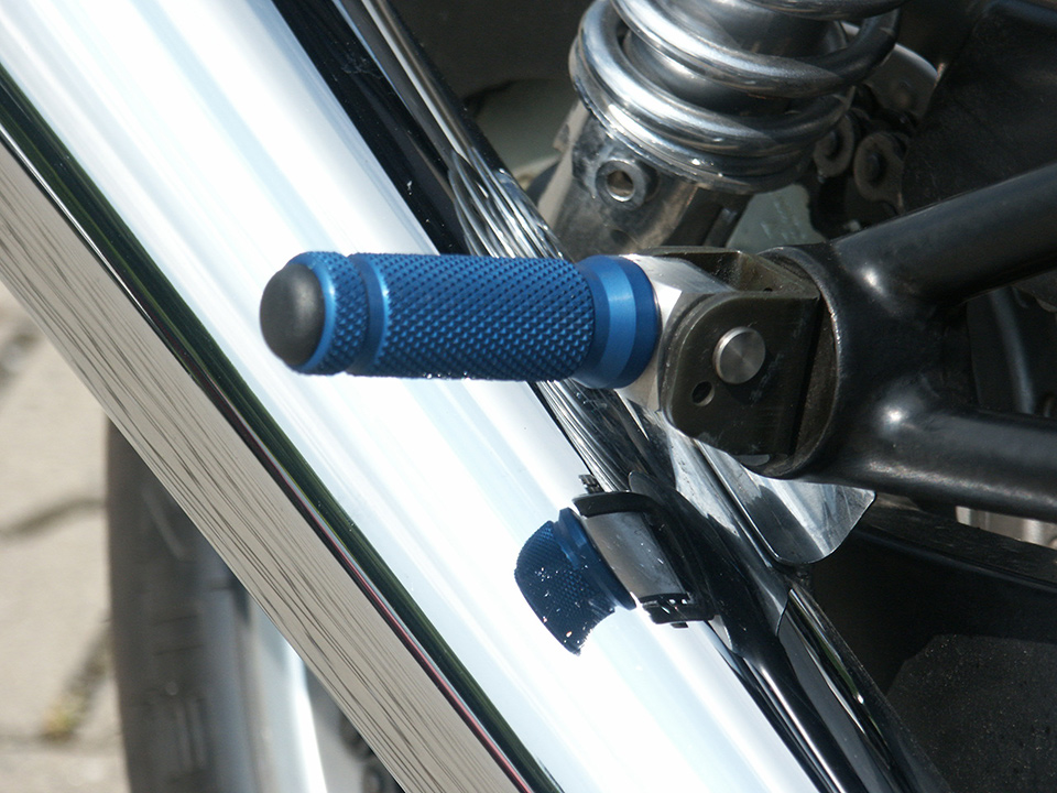 LSL Racing Footrests, Replacement Footrests, 72 mm Length, Blue