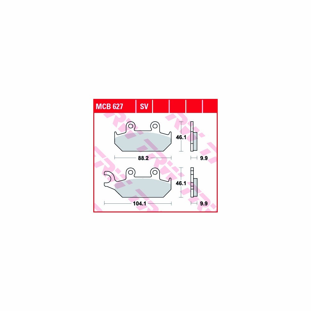 TRW Brake Pad Set Sinter Street MCB627SV Rear
