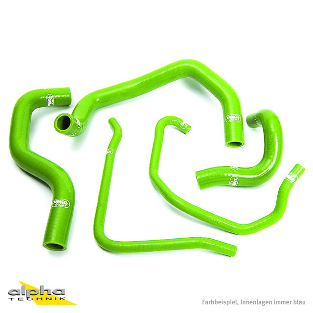 SAMCO SPORT Silicone Hose Kit green for Kawasaki ZX6R ZX6RR Model Year 2003-2004