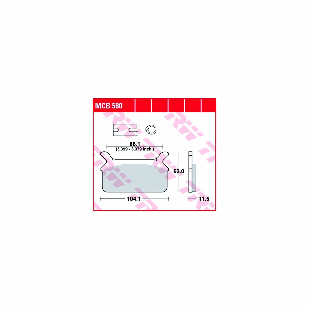 TRW brake pad set Allround MCB580 rear