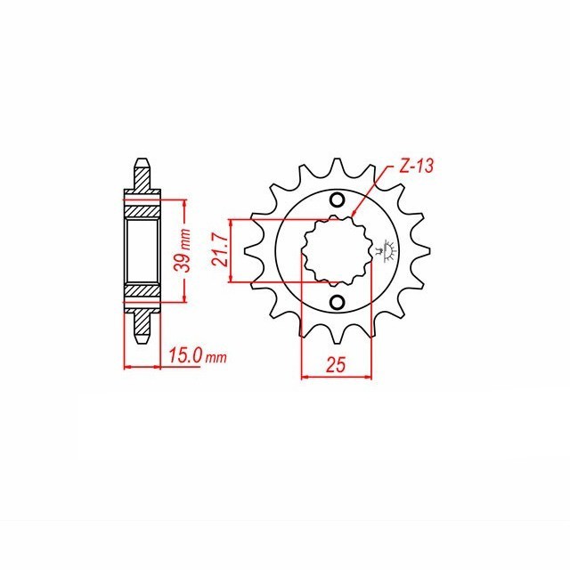 Sprocket, 14 Teeth, Pitch 520