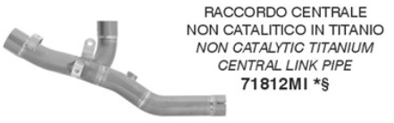 ARROW Racing Catalytic Converter Eliminator Pipe Titanium for Ducati Multistrada V2, V2S, 2025-