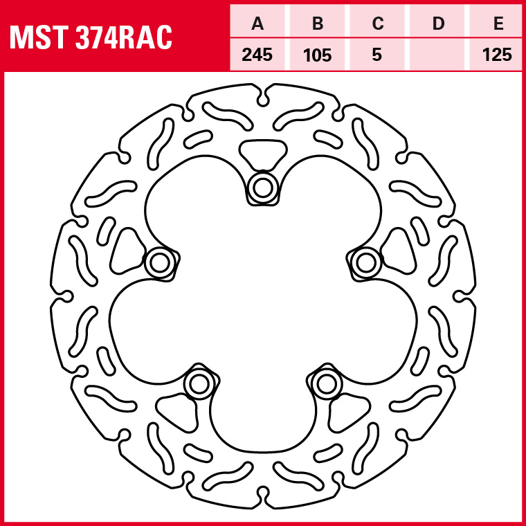 TRW brake disc Sporty Rigid MST374RAC