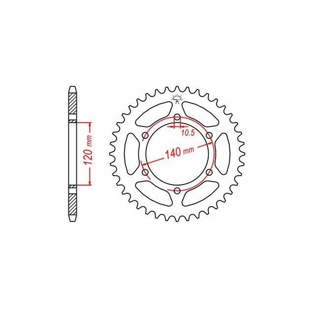 rear sprocket Aluminium, SUZ/KAWA Z-46