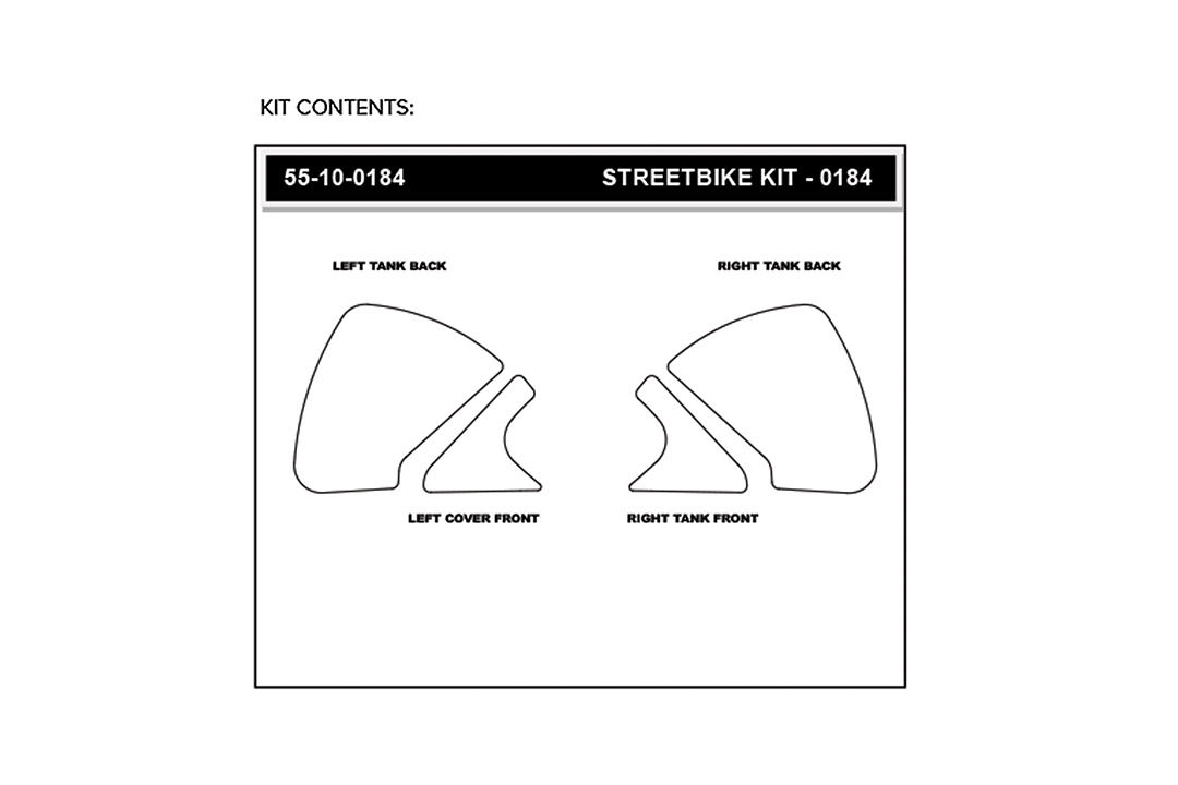 Stompgrip fuel tank Pad black, Icon, Streetbike fuel tank Kit - fuel tank Sides, for Ducati Monster 937 (+), 2021-2022