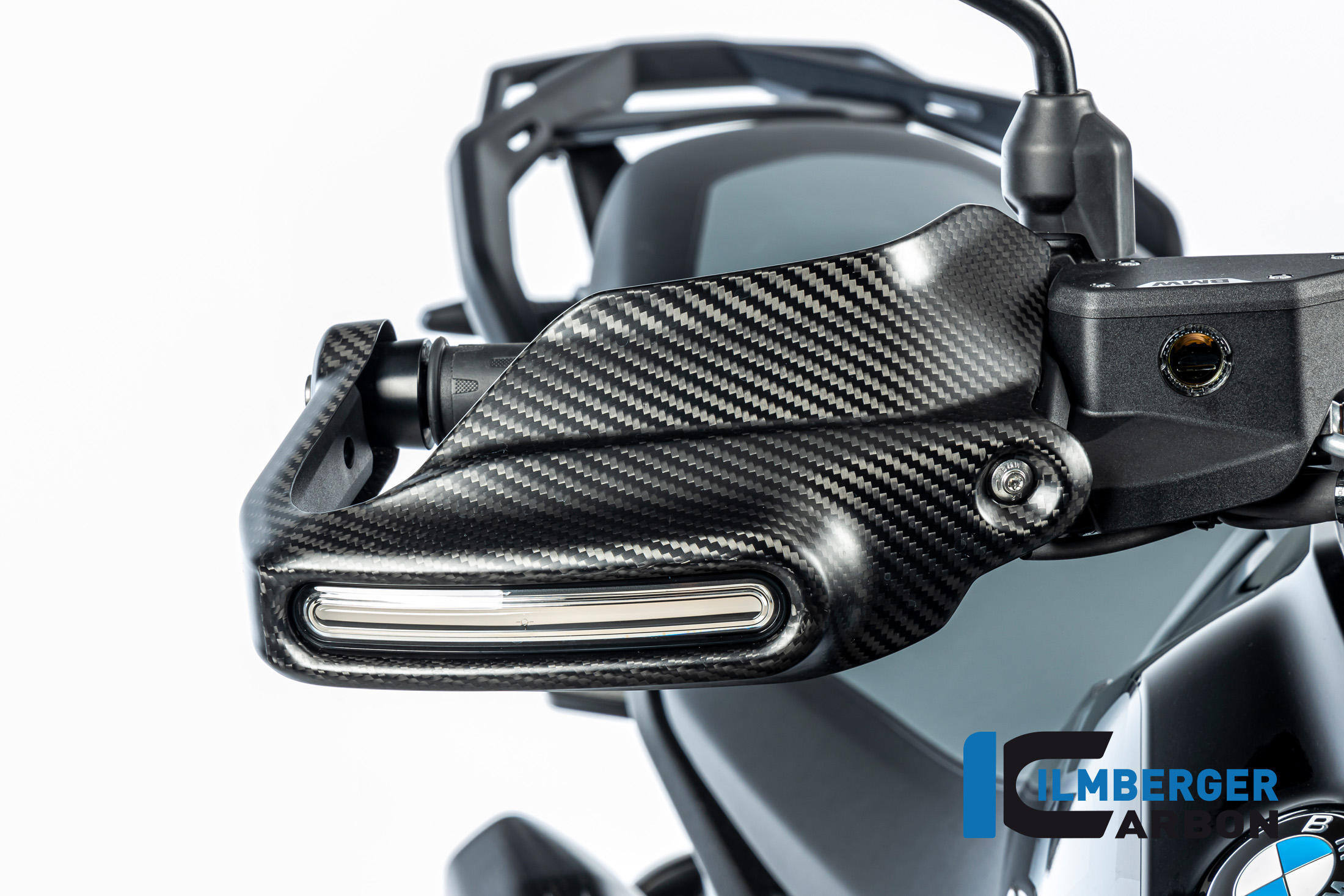 Ilmberger Carbon Large Handguard with flasher light, turn signal Mount right side R/S, Matt, BMW R1300GS 2023-