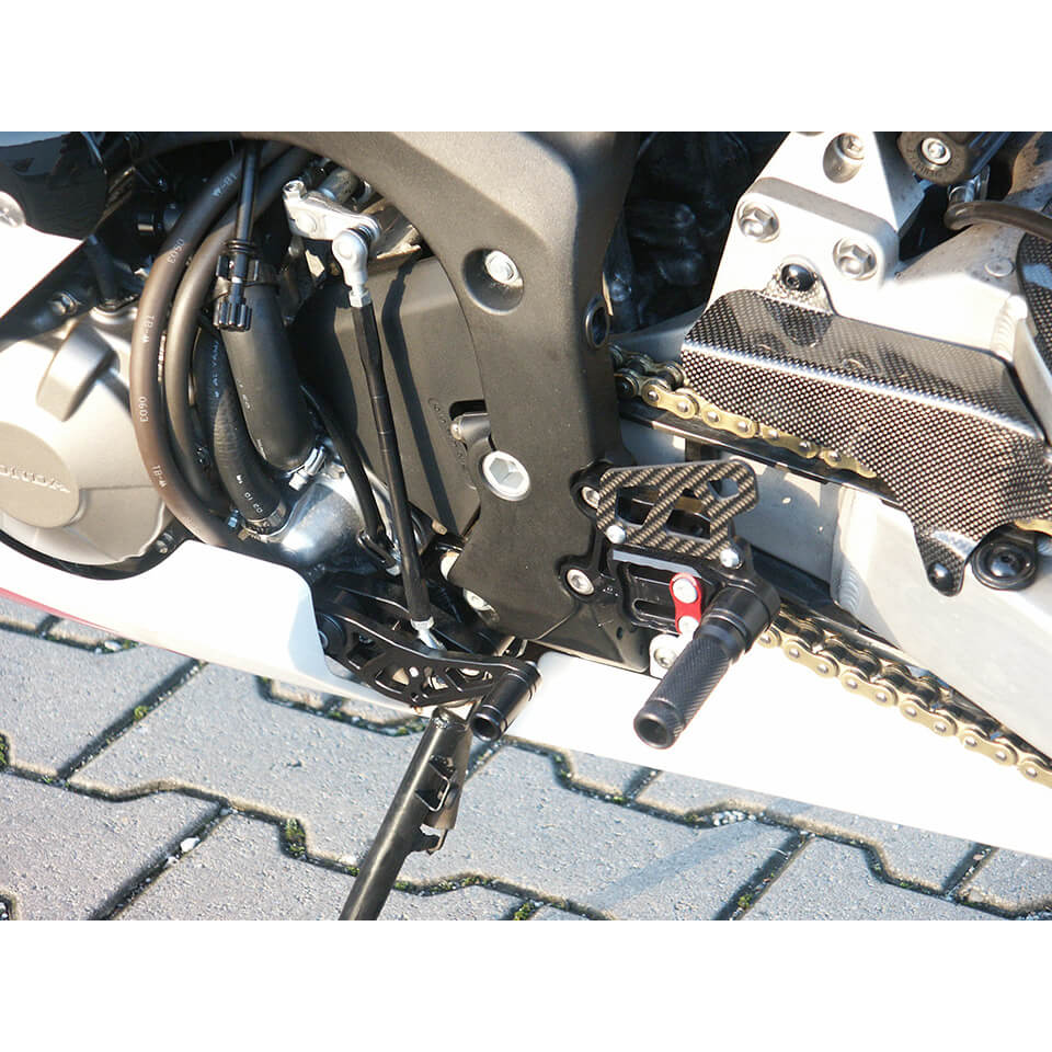 LSL 2Slide Rearset for Honda CBR600RR, 2003-2006, black-red