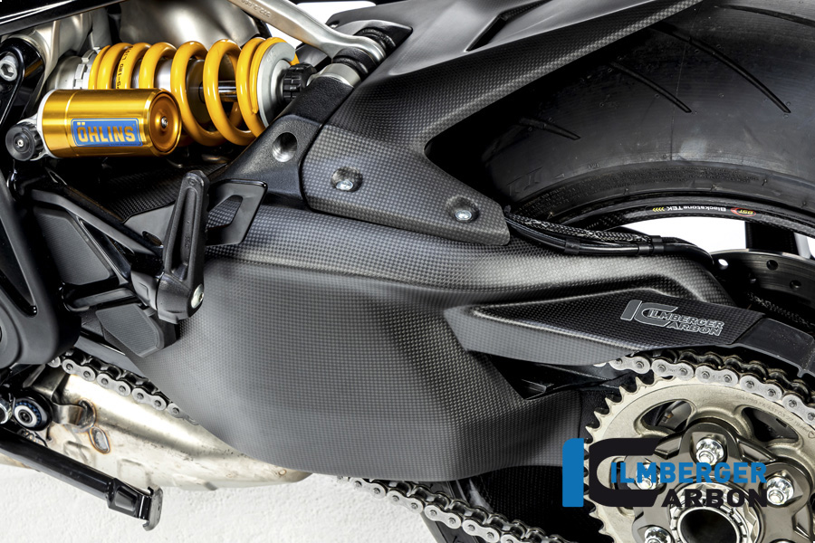 Ilmberger Carbon Swingarm Cover incl. chainguard upper, matt, Ducati Diavel 1260, 2019-