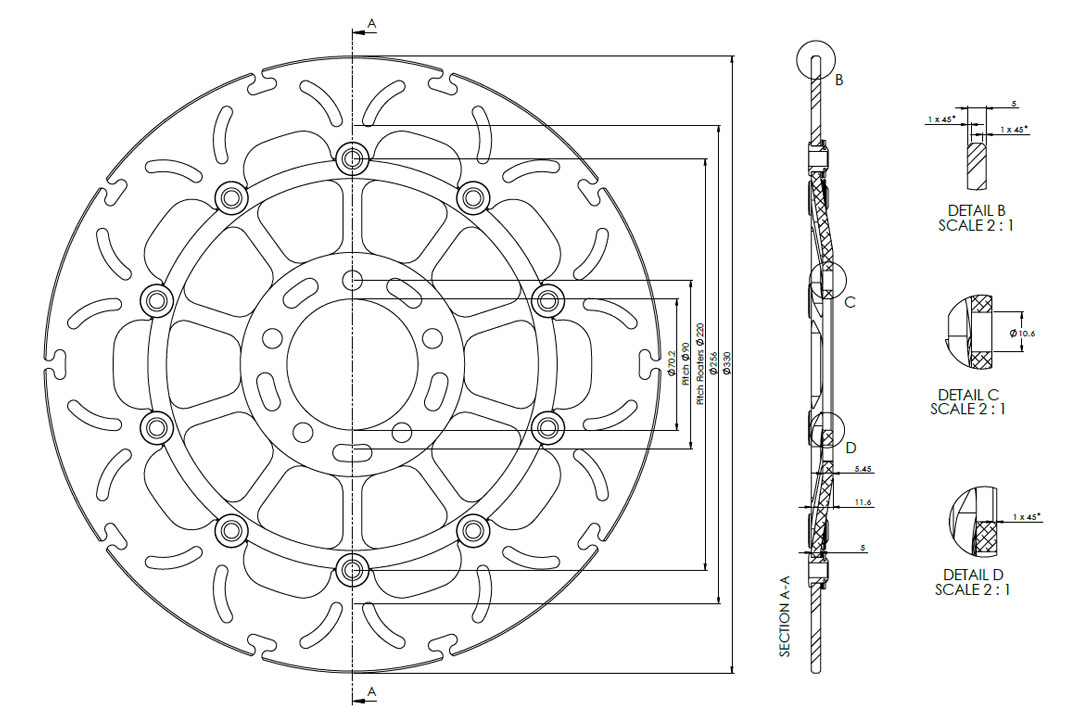alpha Technik floating brake disc ABD33