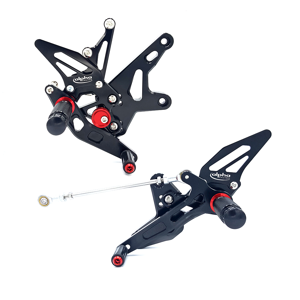 >TRACK< footrest assembly, black, Kawasaki Ninja 400 from 2018 / Z400 from 2019 ABE