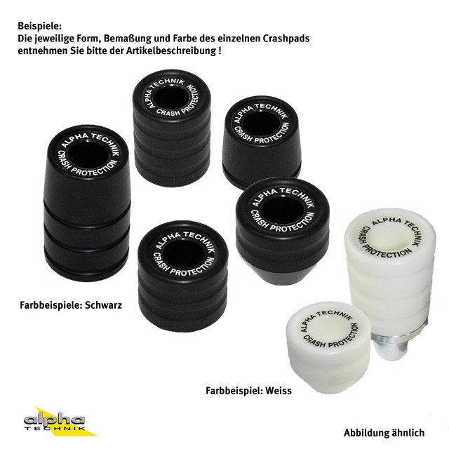 alpha Technik Crash Protector, single, 55 mm long, black