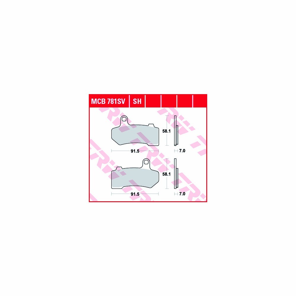 TRW brake pad set Sinter Street MCB781SH rear