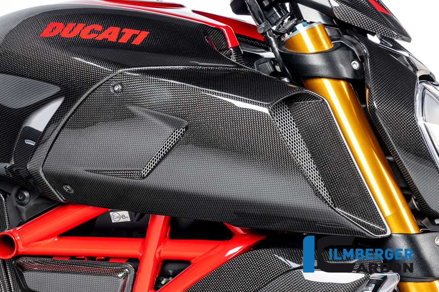 Ilmberger Carbon Air Intake Duct Cover right side R/S, Gloss Ducati Diavel 1260, 2019-