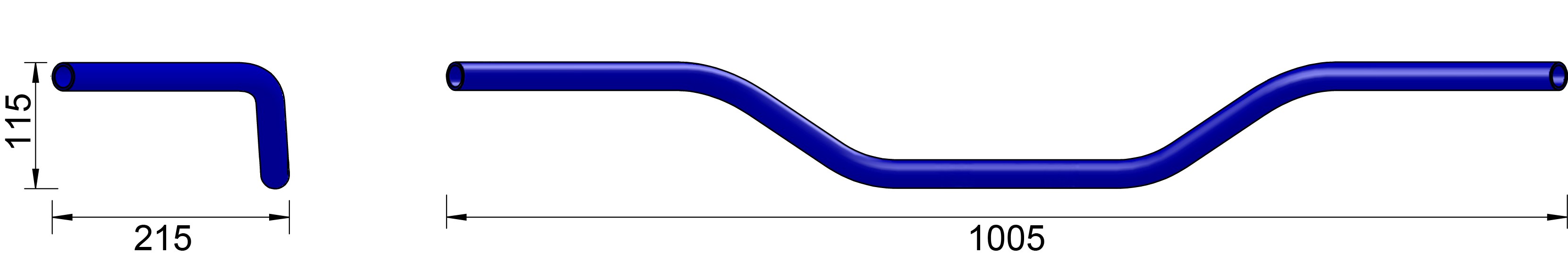 LSL Steel handlebar Butterfly L10, 1 Inch (25.4mm), Chrome