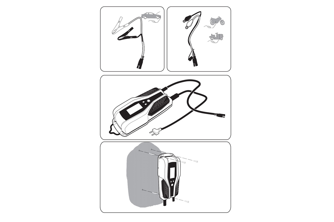 Battery battery charger Shido DC 4.0 6V or 12V for all battery types