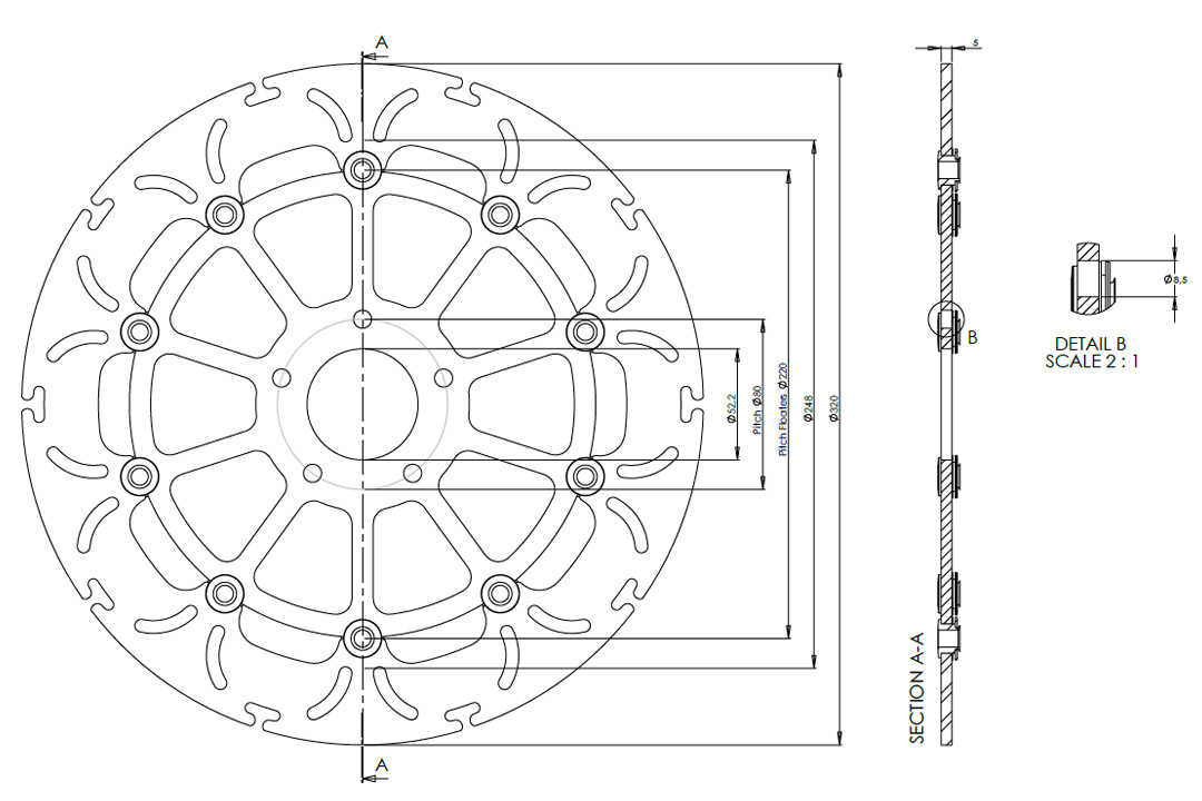 alpha Technik brake disc Omega-Design ABD33, Front for KTM 690 Duke / R