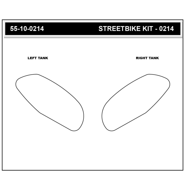 Stompgrip fuel tank Pad, black, Volcano, for Aprilia RS 457 2024-2025