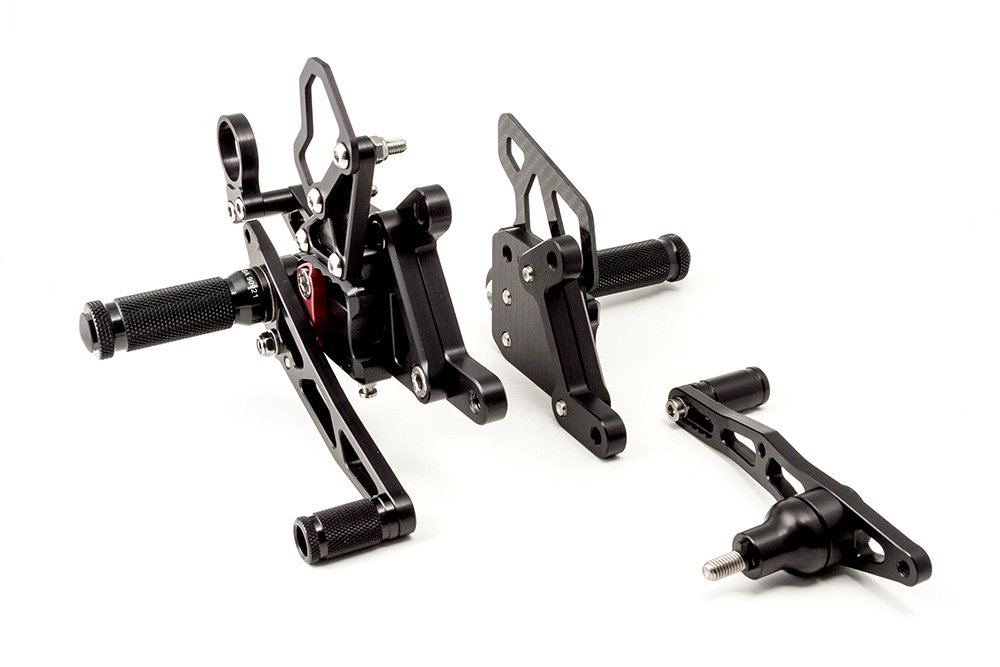 LSL 2Slide Rearsets for BMW S1000RR, 2015-2016, black-red