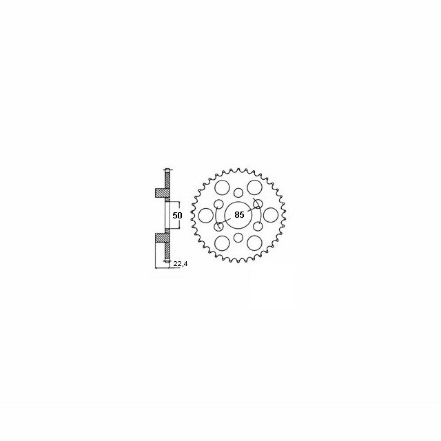 rear sprocket Steel, 46 teeth, Pitch 428