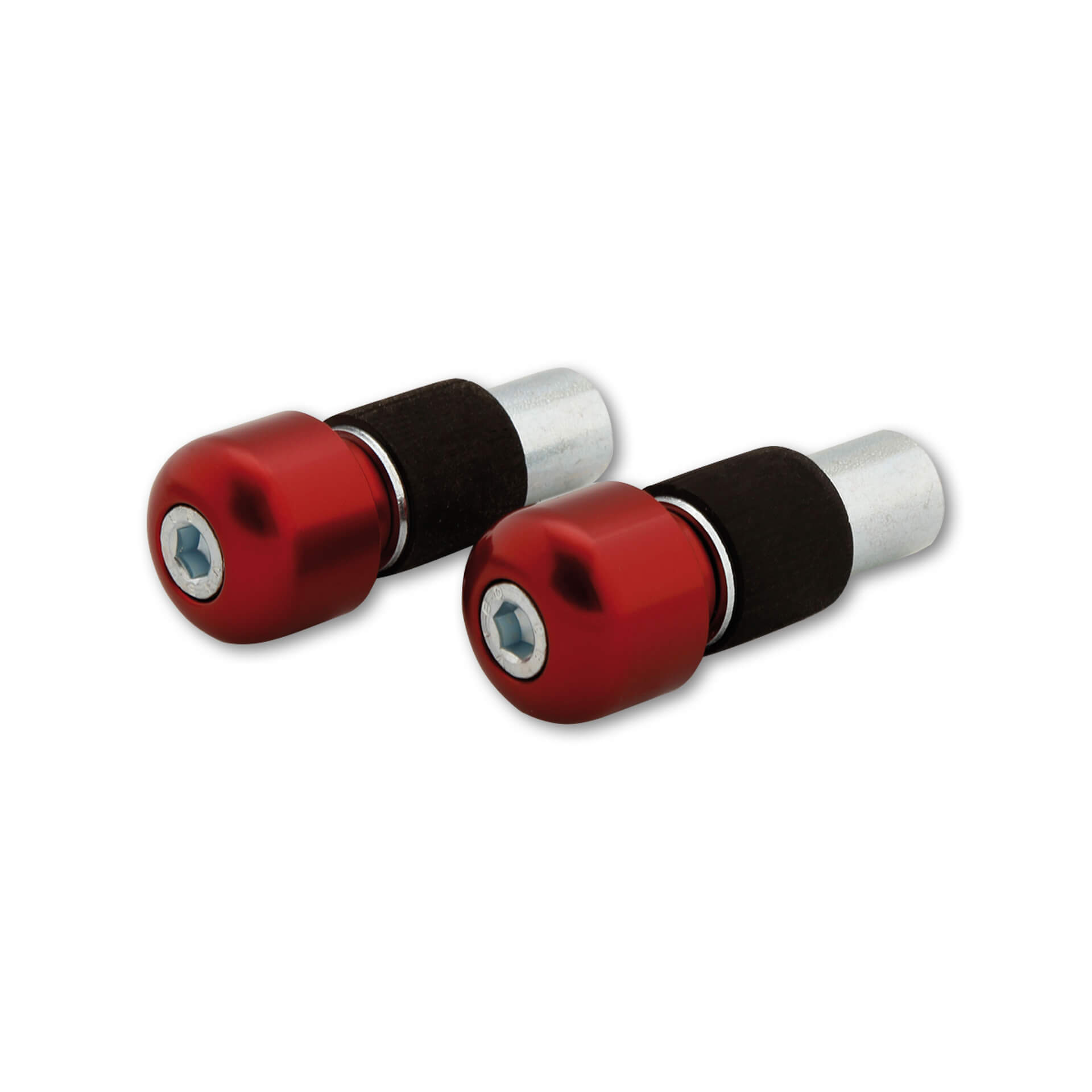 LSL handlebar bar ends, cylindrical, small, for 18 mm inner diameter, for steel handlebars, red