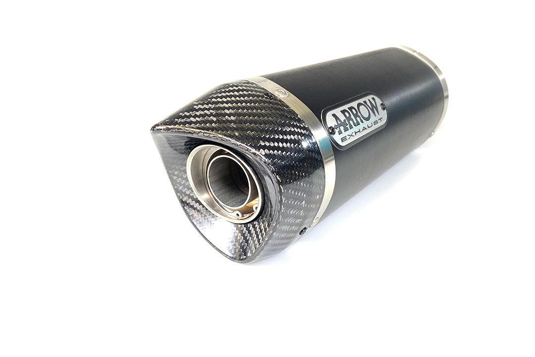 ARROW DARK THUNDER Exhaust for Yamaha MT09 / Tracer 900 2013-, Black Aluminium (Only with ARROW Headers)