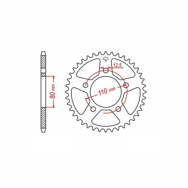 rear sprocket, Steel, 35 Teeth, 630 Pitch