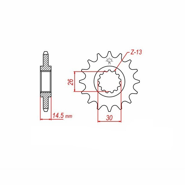 Sprocket, 15 teeth, 630 pitch