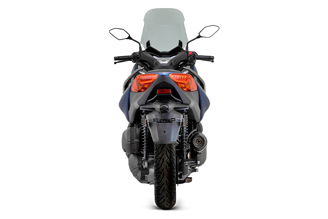 ARROW DARK URBAN Exhaust for Yamaha X-Max 300 and Tricity 300 from model year 2021-, Stainless Steel End Cap
