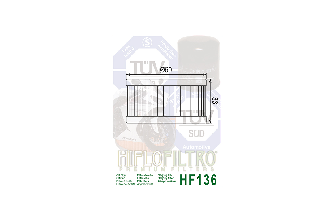 HIFLO oil filter HF136 for various Beta and Suzuki models