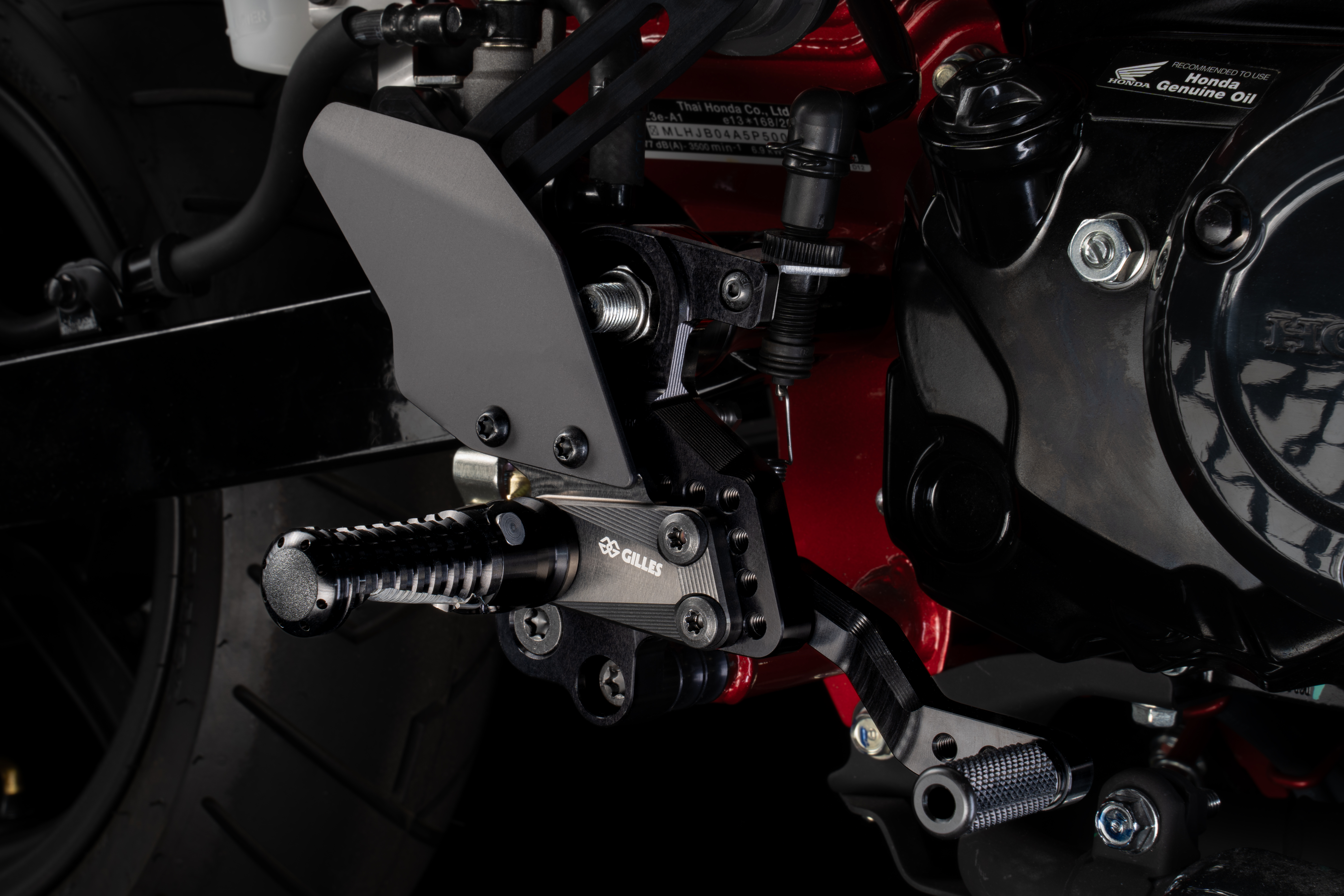 GILLES AS31GT3 footrest Rearset System Black for Honda DAX 125 2022-
