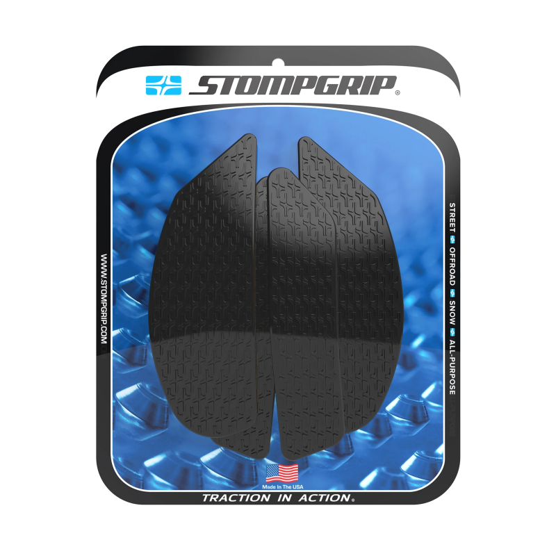 Stompgrip fuel tank Pad, black, Icon, Streetbike fuel tank Kit - fuel tank Sides, for Kawasaki, ZX-4R(R) Ninja 2023-2025