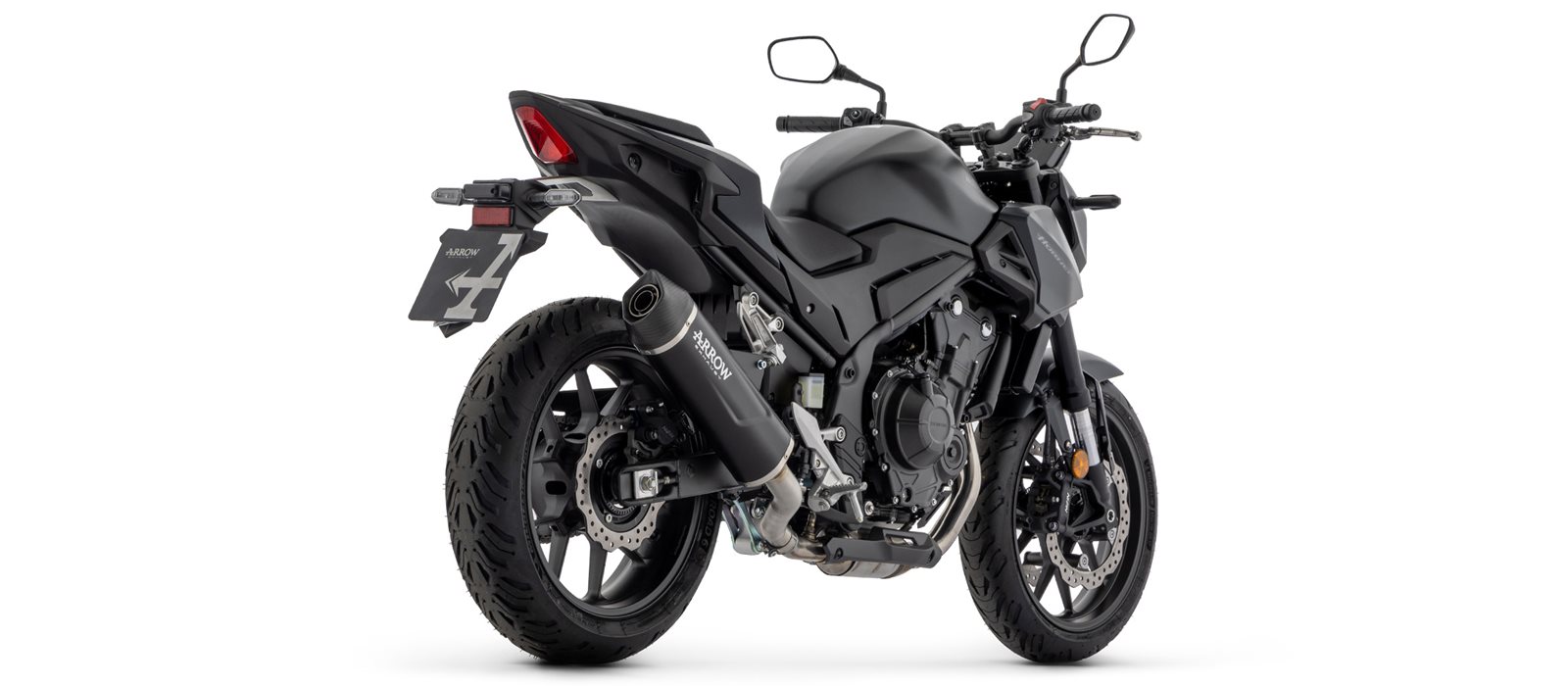 ARROW INDY RACE EVO Black Aluminium Exhaust for Honda NX500 / CB500 Hornet Model Year 2024-