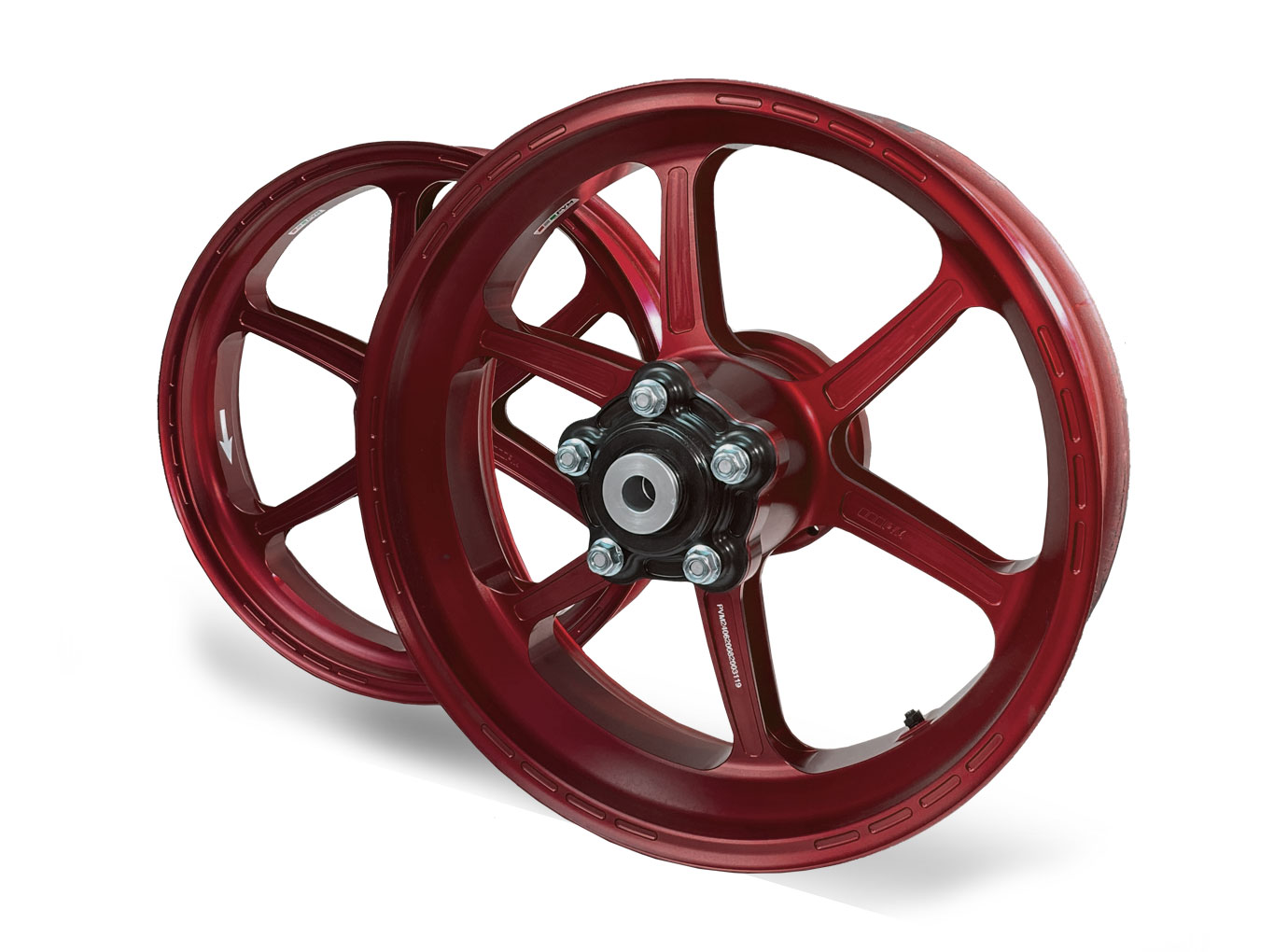 PVM 3V Conversion Kit 17 Inch Aluminium Forged Wheels Matte Red for Honda Africa Twin CRF1100 from 2020-