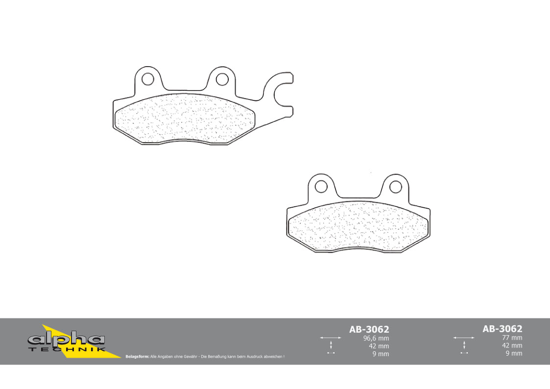 alpha Technik brake pad Scooter with ABE