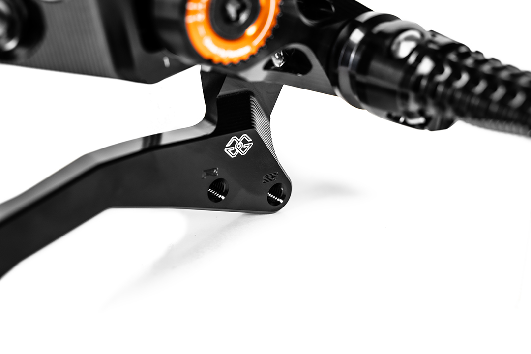 GILLES MUE2 footrest system for KTM 1290 Super Duke R from 2020 onwards, 1390 Super Duke R from 2023 onwards