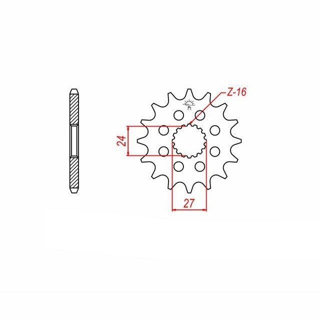 Sprocket, 16 teeth, 530 pitch