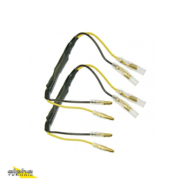 Adapter cable set with integrated resistors for accessory LED-flasher light, turn signal for BMW S1000RR K10