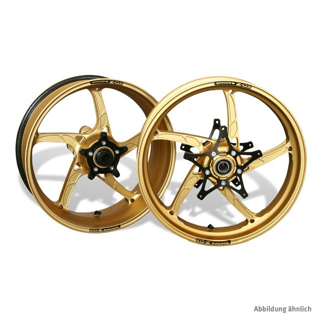OZ Piega R Aluminium Forged Wheel Set in matte gold for BMW S1000RR (ONLY for cast wheel - 5-hole), K10, 2R10(r), 2010-2018