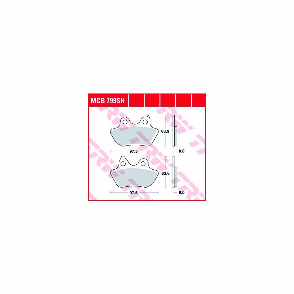 TRW brake pad set Sinter Street MCB799SH rear